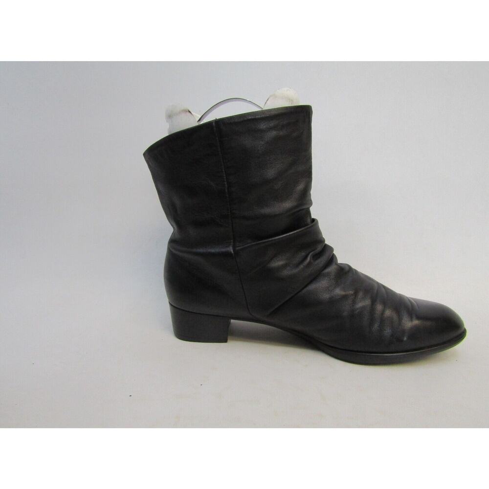 MUNRO Womens Size 7 M Black Leather Slouch Fashion 5" Shaft Boot Booties - Picture 4 of 11